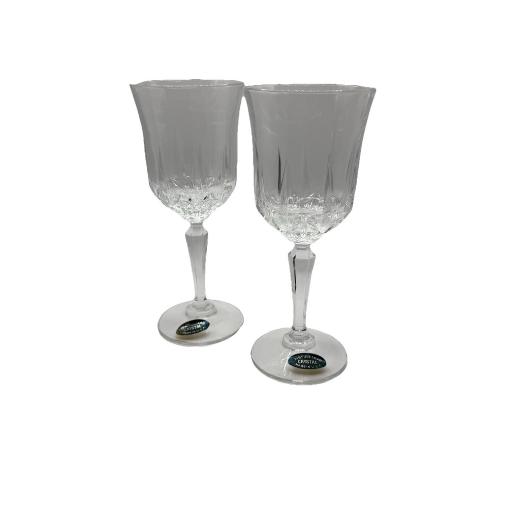 VINTAGE Set Of 2 PRINCESS WINE GOBLETS 24% LEAD CRYSTAL‎ IN ORIGINAL BOX UNUSED